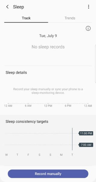 samsung health sleep tracking