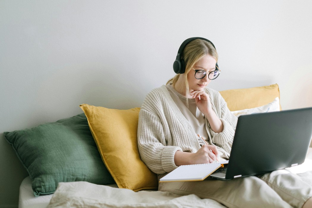 A Girl Writing Manuscript