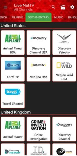 Live NetTV Documentary channels