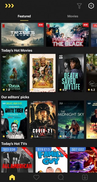 MovieBox Pro screenshot homescreen