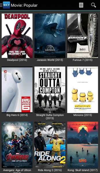 Sky HD Movie Popular App