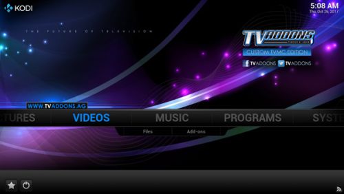 TVMC APK for Android - Homescreen